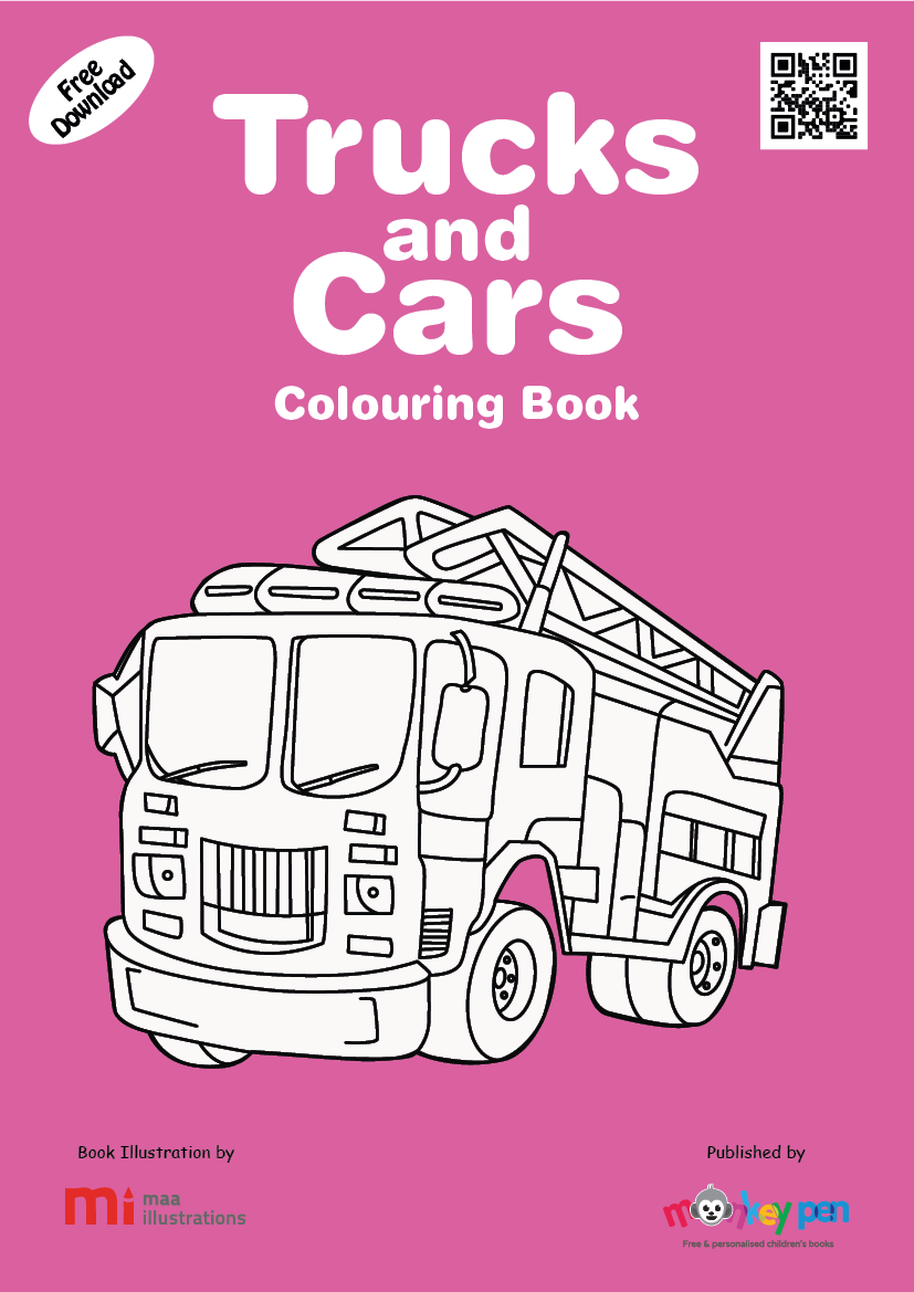 Trucks and Cars Colouring Book