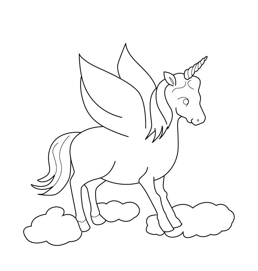 Unicorn Colouring Page