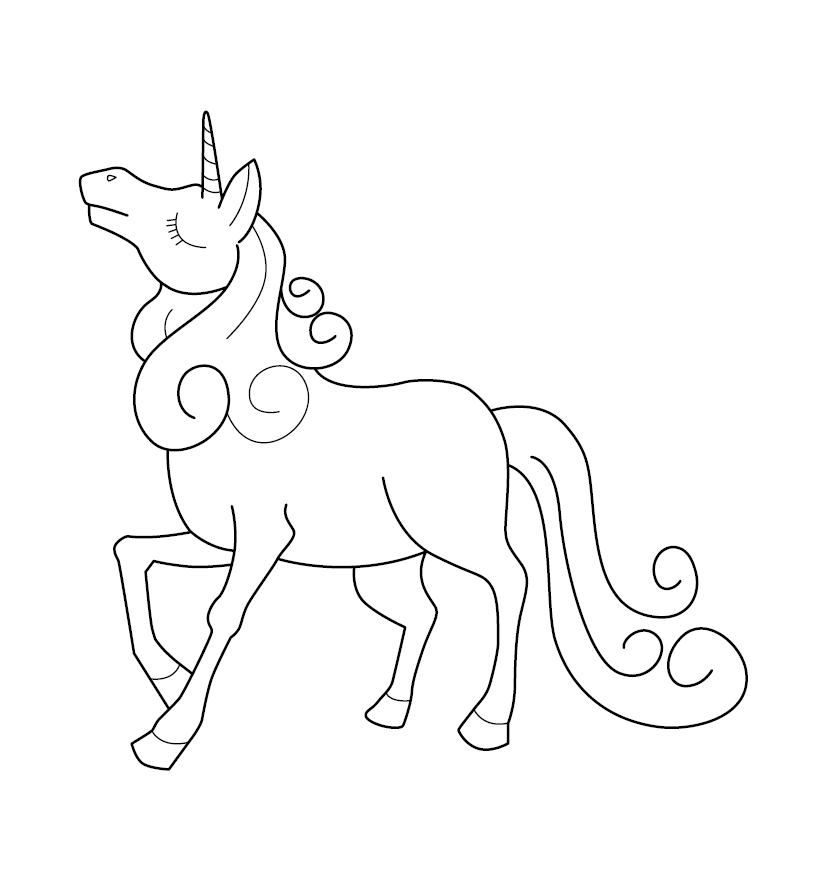 Unicorn Colouring Page