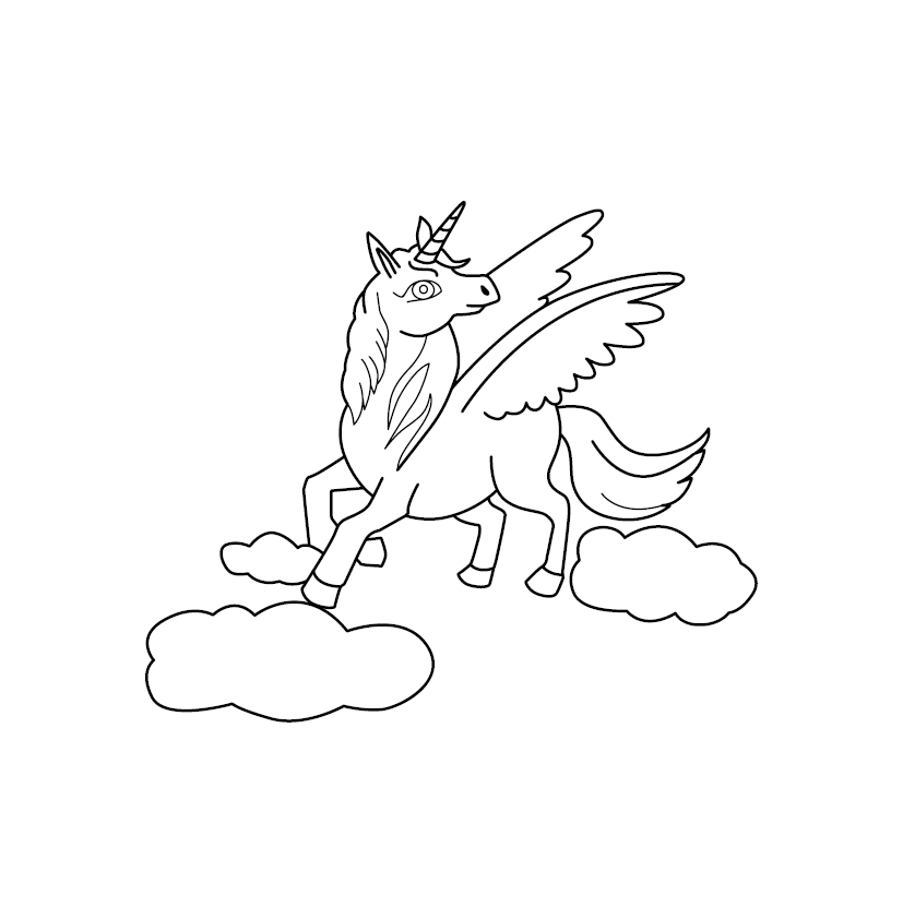 Free Printable Unicorn Colouring Picture