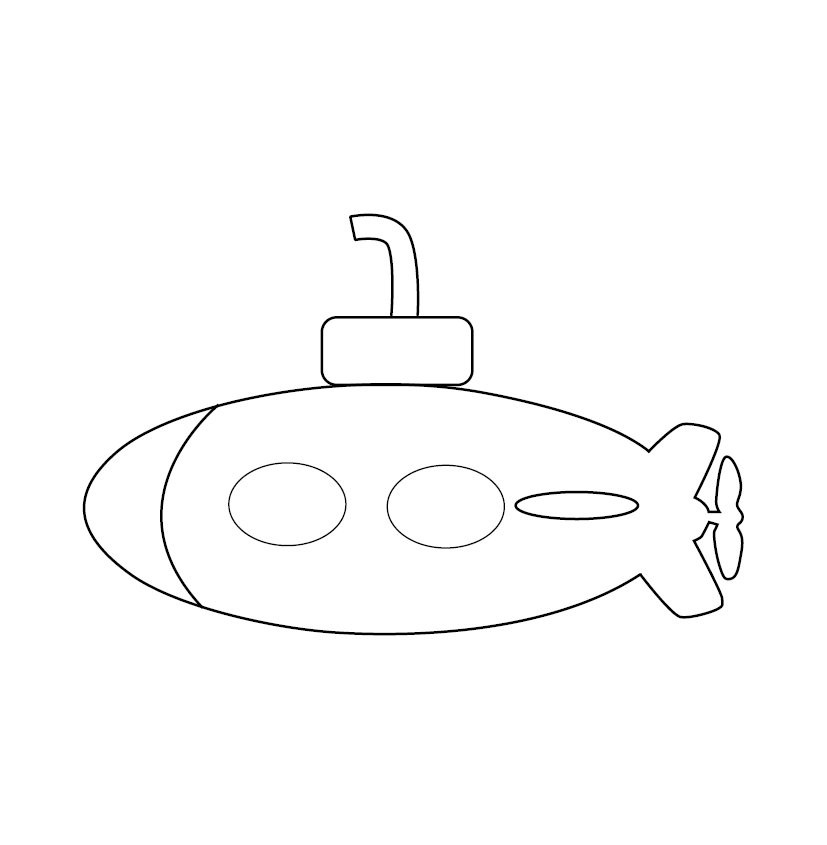 Submarine Colouring Image