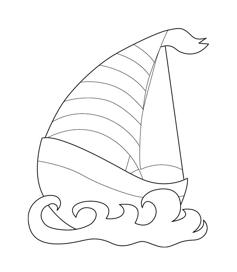 Sailing Boat Colouring Picture