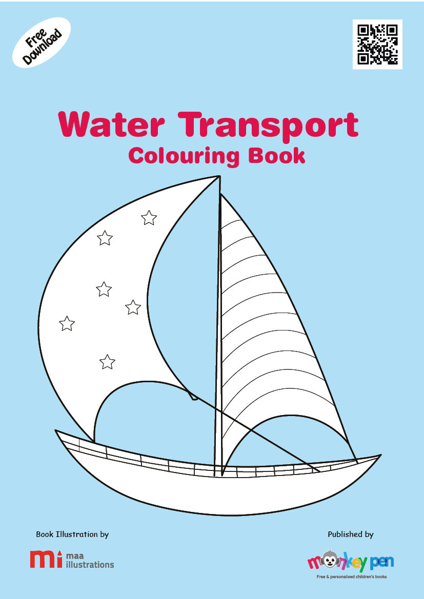 Water Transport Colouring Book