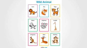 Wild Animals Chart for Kids